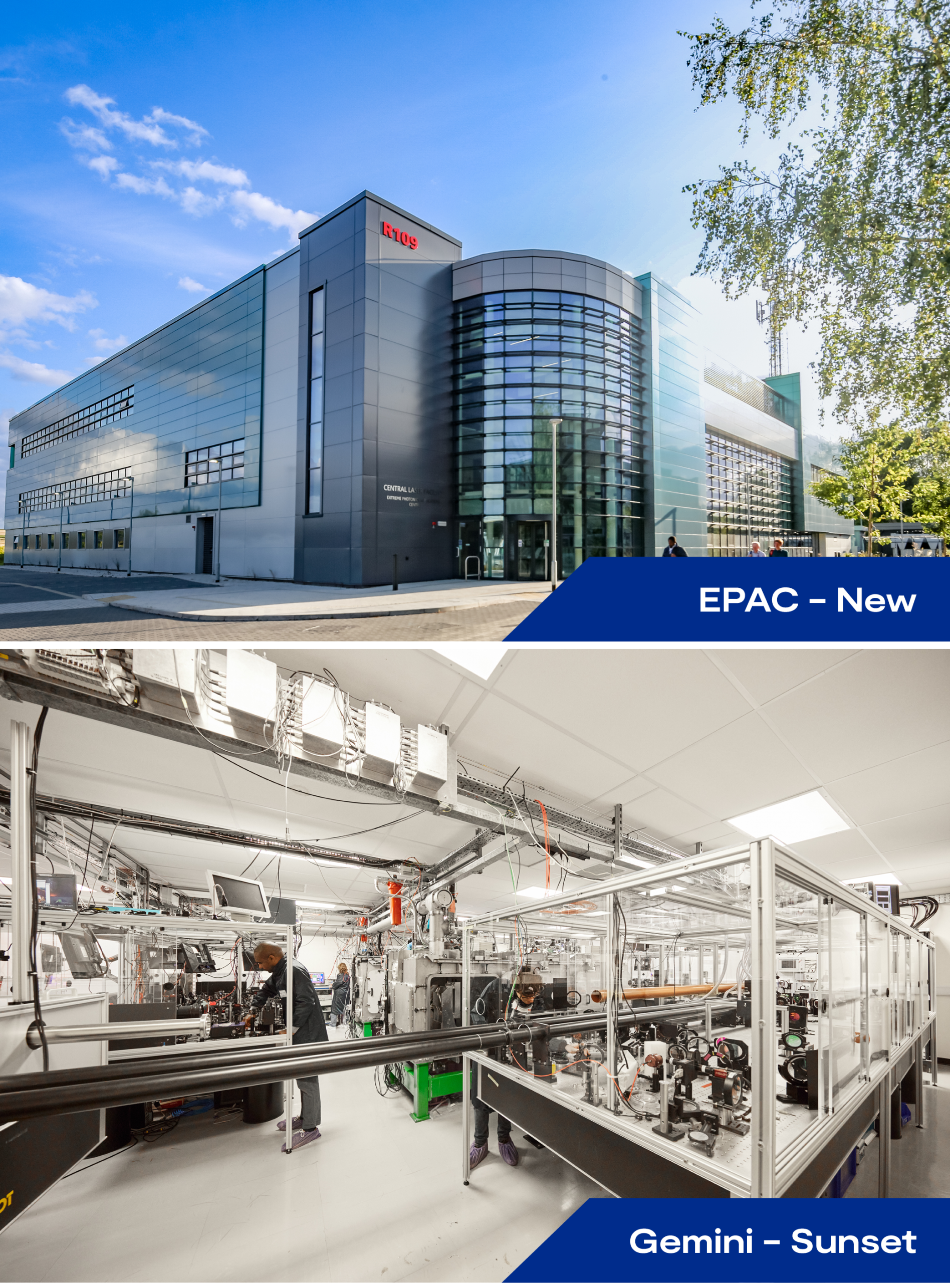 Two photos, one saying “EPAC - New” and the other, “Gemini - Sunset"